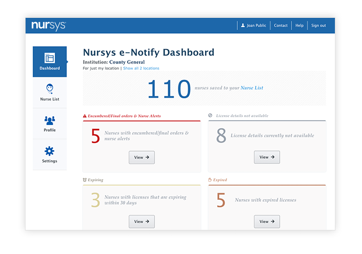 New to Nursys e-Notify? Create a free account
